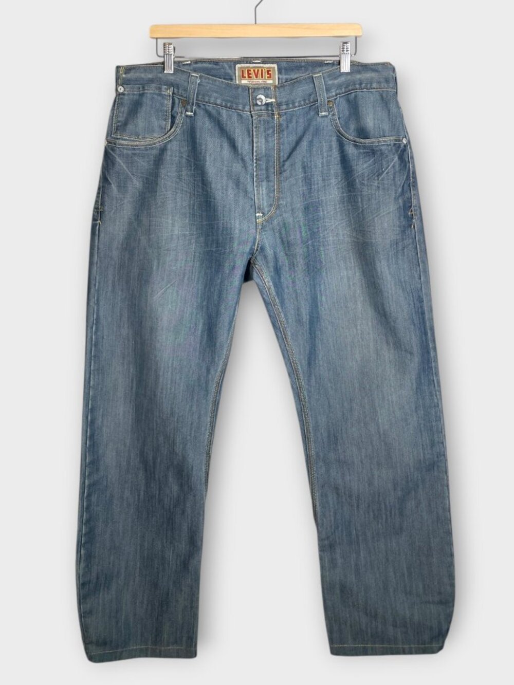 Levi's 514 Slim Straight Fit Jeans Light Wash Blue Denim Jeans 40 x 32